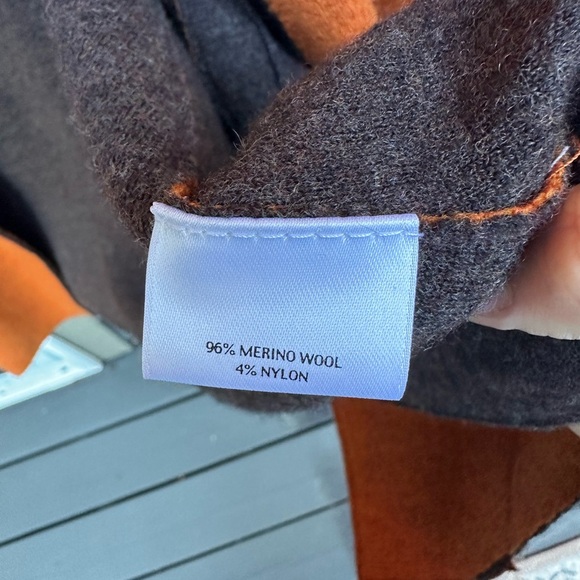 Eileen Fisher Women’s Orange Merino Wool Open Front Long Cardigan Size Medium - Picture 2 of 7